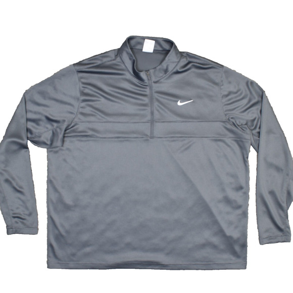 Nike Other - Nike Dri Fit Men's 1/4 Zip Pullover Sweatshirt Polyester Gray Size 2XL Swoosh